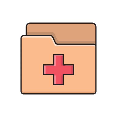 dosya vektörü düz renk simgesi