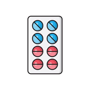 hap vektörü düz renk simgesi