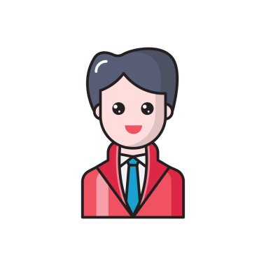 profil vektörü düz renk simgesi