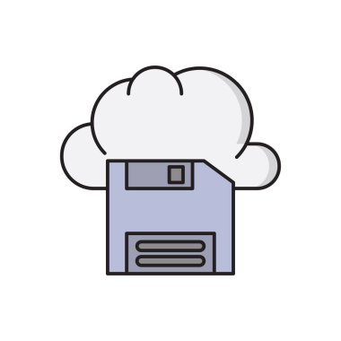 diskette vektör düz renk simgesi