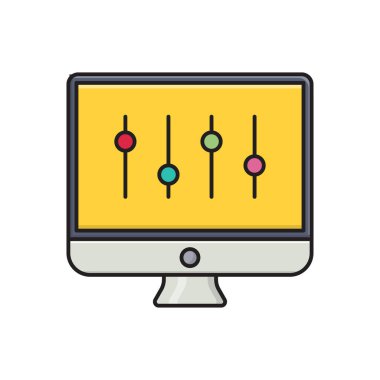 ayar vektörü düz renk simgesi