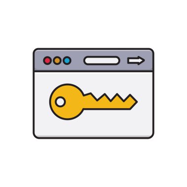 vektör düz renk simgesini kilitle