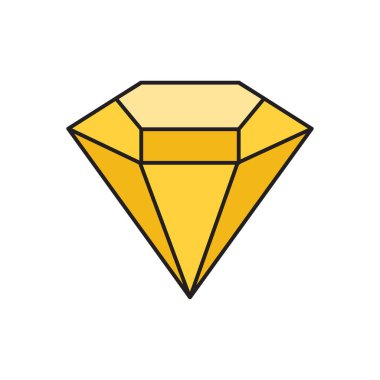 mücevher vektörü düz renk simgesi