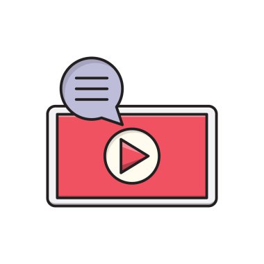 vektör düz renk simgesini çal