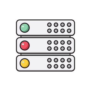 veritabanı vektörü düz renk simgesi
