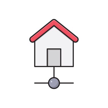 ev vektörü düz renk simgesi
