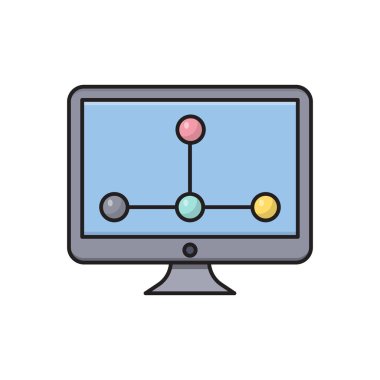 bağlantı vektörü düz renk simgesi