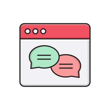 sohbet vektörü düz renk simgesi