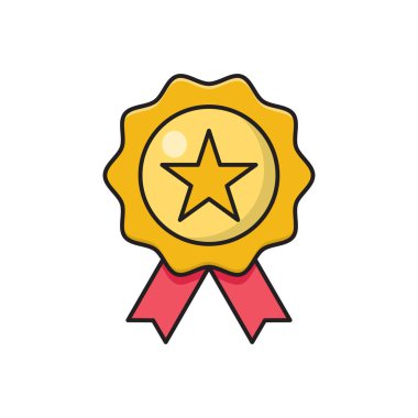 madalya vektörü düz renk simgesi