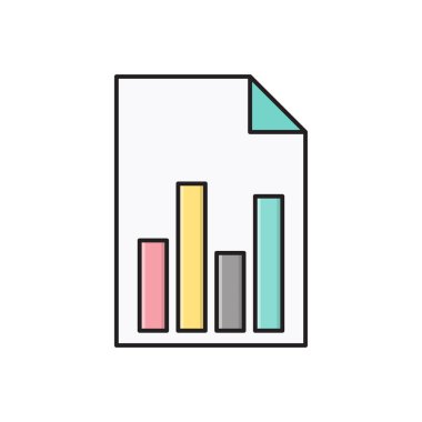 rapor vektörü düz renk simgesi