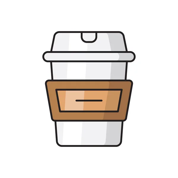 Paper Cup Vector Flat Color Icon — Stock Vector