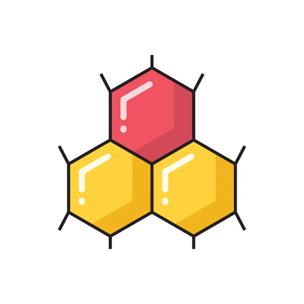 Molécule Vecteur Couleur Plate Icône — Image vectorielle