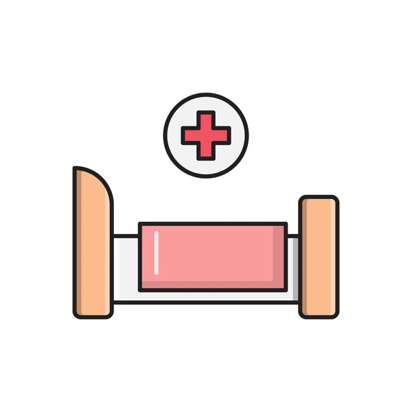 Clínica Vetor Ícone Cor Plana —  Vetores de Stock