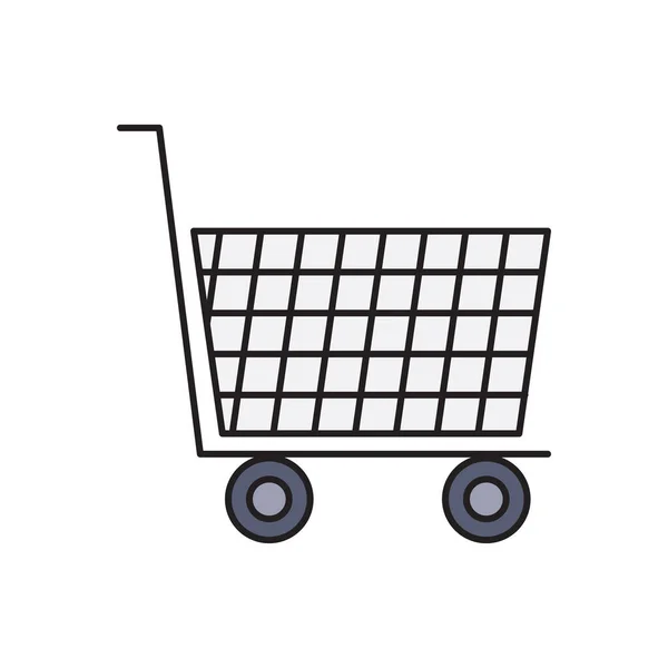 Trolley Vector Vlakke Kleur Pictogram — Stockvector