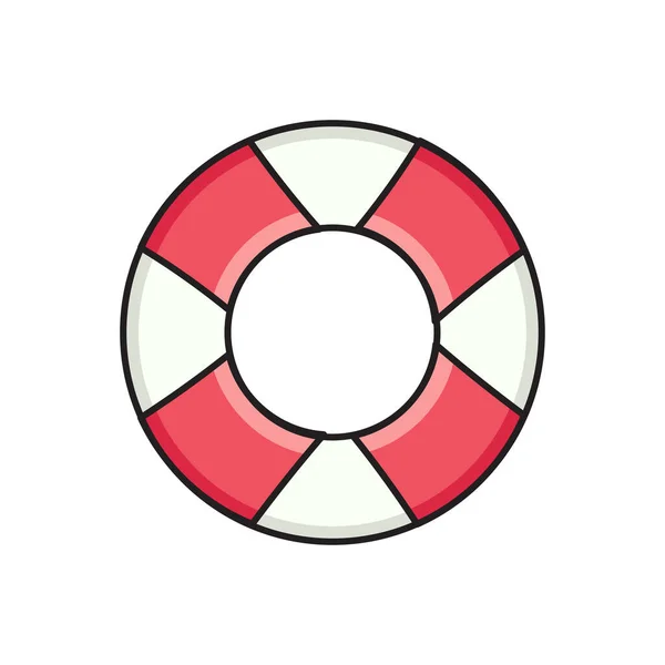 救生圈矢量平面颜色图标 — 图库矢量图片