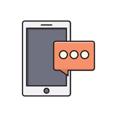 sohbet vektörü düz renk simgesi