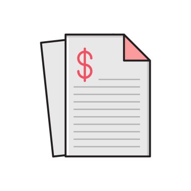 fatura vektörü düz renk simgesi