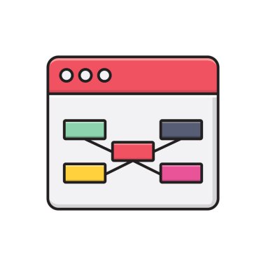 tarayıcı vektörü düz renk simgesi