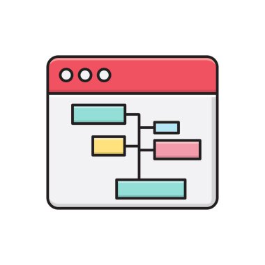 Diyagram vektörü düz renk simgesi