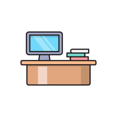 bilgisayar vektörü düz renk simgesi