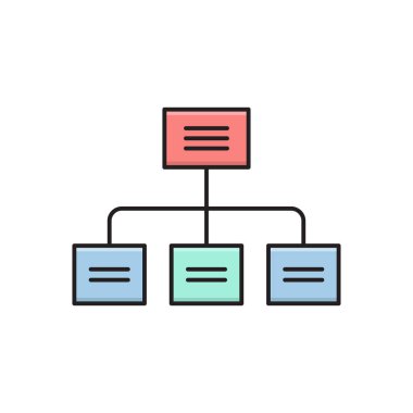 hiyerarşi vektör düz renk simgesi