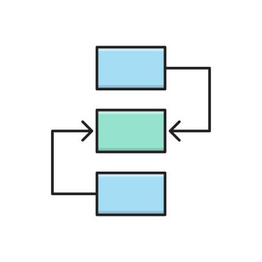 Diyagram vektörü düz renk simgesi
