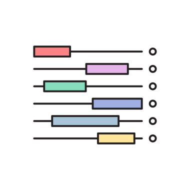 Diyagram vektörü düz renk simgesi