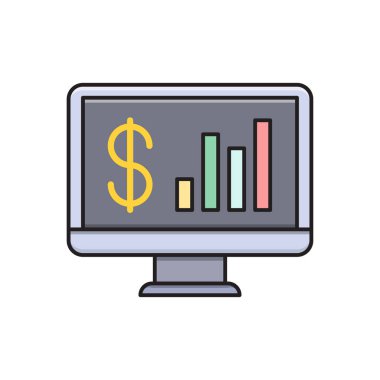 grafik vektörü düz renk simgesi