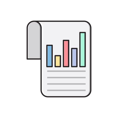 belge vektörü düz renk simgesi