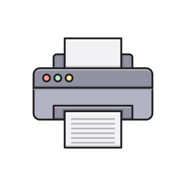 yazdırma vektörü düz renk simgesi