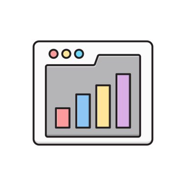 grafik vektörü düz renk simgesi