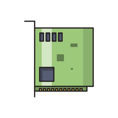 Donanım vektörü düz renk simgesi