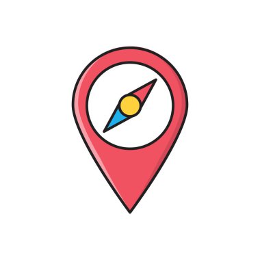 harita vektörü düz renk simgesi