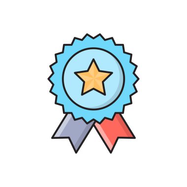 madalya vektörü düz renk simgesi