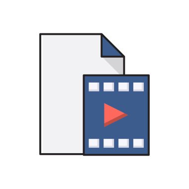 dosya vektörü düz renk simgesi