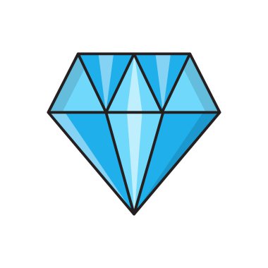 mücevher vektörü düz renk simgesi
