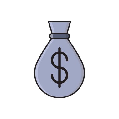 torba vektörü düz renk simgesi