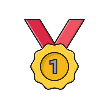 rozet vektörü düz renk simgesi