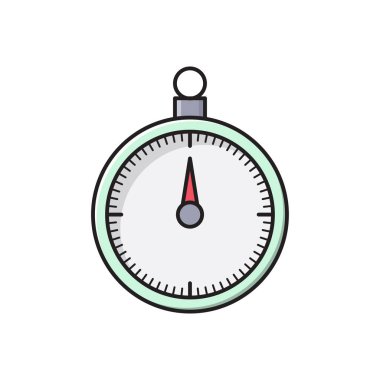 Geri sayım vektörü düz renk simgesi