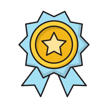 ödül vektörü düz renk simgesi