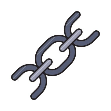 bağlantı vektörü düz renk simgesi