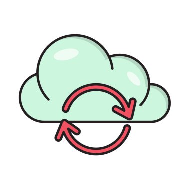 bulut vektörü düz renk simgesi