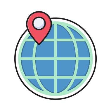 harita vektörü düz renk simgesi