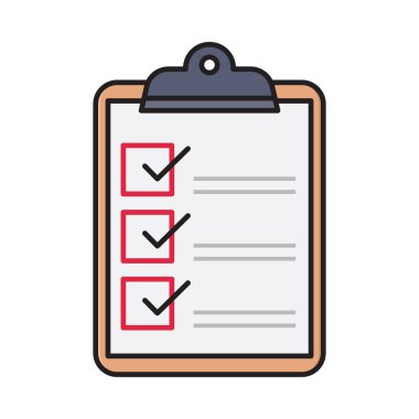 Kontrol listesi vektör düz renk simgesi