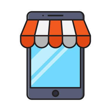 alışveriş vektörü düz renk simgesi