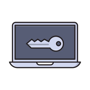 vektör düz renk simgesini kilitle