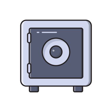 kasa vektörü düz renk simgesi