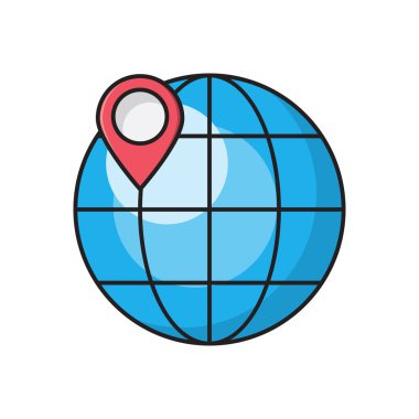 harita vektörü düz renk simgesi