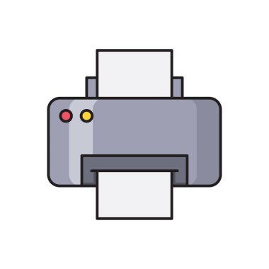 yazdırma vektörü düz renk simgesi
