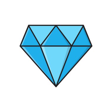 mücevher vektörü düz renk simgesi